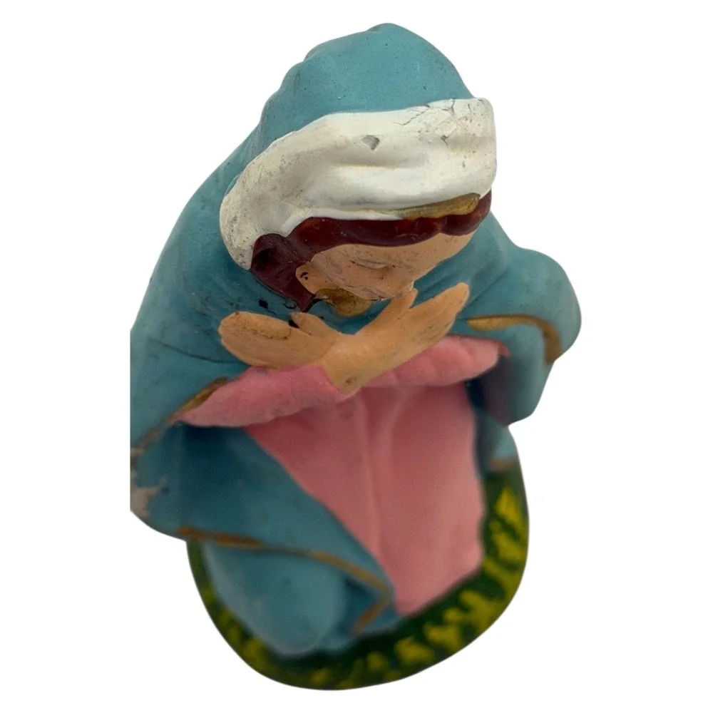 Vintage Mary Nativity Figurine Hand-Painted Religious Decor Christmas Holiday‎